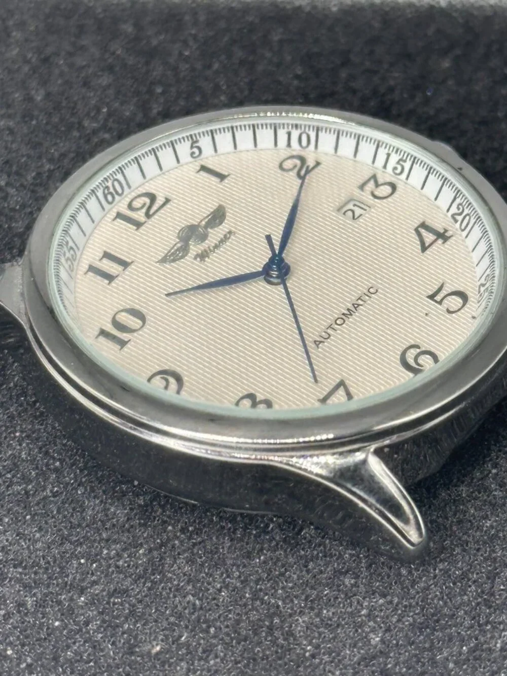 Winner Automatic Watch Silver Tone Mens 41mm Case No Band